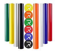 HTVRONT Puff Vinyl Heat Transfer-8 Pcs 3D Puff Vinyl in 8 Assorted Colors, 3D Puff Heat Transfer Vinyl for T-Shirts, 12x10 Puff HTV Compatible with Cricut Cutting Machine or Heat Press Machine