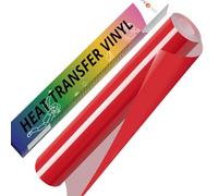 HTVRONT Red Iron on Vinyl - 12" x 5ft (30.5x152CM) Red HTV Vinyl for T-Shirts, Red Heat Transfer Vinyl for All Cutter Machine - Easy to Cut & Weed for Heat Vinyl Design (Red)