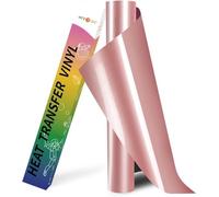 HTVRONT Rose Gold HTV Heat Transfer Vinyl Roll 12In x 8ft Iron On Vinyl | 30.5x244CM, compatible with Cricut & Cameo cutters, easy to cut & weed, perfect for Crafts heat transfer shirt designs