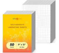 HTVRONT Self Adhesive Laminating Sheets - 50 Sheets 4mil, 229mm x 305mm Oversized Clear Laminating Sheets No Machine Needed, Larger Than A4, for Protecting Documents Photos Menus Stickers Book Covers