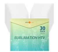 HTVRONT Sublimation Htv, 30 Pack 12"x10" Clear Matte Vinyl for Cotton Fabric - Light-Colored T Shirts, Bags, Pillows, Socks