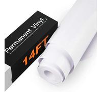 HTVRONT White Matte Permanent Adhesive Vinyl Roll 12" x 14FT
