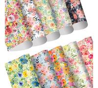 HTVSTD Pastel Floral Sublimation Transfer Ink Paper-10 Pcs 12inches * 10in Pink Rose,Blue,Orange Flowers Pattern Watercolor Sublimation Paper Transfer Sheets Transfer Paper for Mugs Tumblers DIY