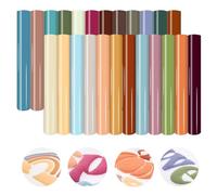 HTVSTD Puff Vinyl Heat Transfer-24 Pcs 12 * 10in Boho Puff HTV Vinyl Foam Iron on Vinyl for T-Shirts Dark Color HTV Compatible with All Cutting Machine