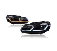 HTVTKRFGRL Headlights kit drl For VW For Golf 6 Headlight MK6 2009 2010 2011 2012 LED Front Lamps DRL Turn Signals Car Accessories(2 pcs)