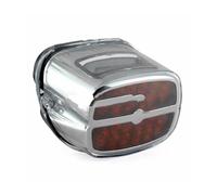 HTVTKRFGRL Motorcycle Taillight For Dyna Fat Boy Road King LED Tail Light Rear Brake Lights Turn Signal Number License Plate Lamp Taillight(Chrome Red)