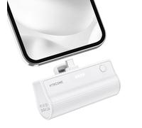 HTWCOME Mini Power Bank 5000 mAh, USB-C 20 W Power Bank with Fast Charging, Compatible with iPhone 15 / 16 Pro Max / 16 Pro / 15, Samsung Series, Xiaomi Huawei Oppo, iPad, AirPods and Android (White)