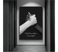 HTWLMM Canvas Pictures Black and White Hands Painting Poster Art Print for Kitchen Wall Pictures Decoration (Frameless) (50 x 70 cm)