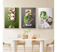 HTWLMM Fruit Vegetable Food Kitchen Pictures Canvas Painting Without Frame Poster Art Print Painting for Kitchen Dining Room Wall Decoration (3 x 40 x 50 cm, No Frame)