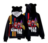 HTXLJ Kids Gorilla Tag Character Group Cat Ear Hoodie Boys Gorilla Tag 3D Figure Printed Sweatshirt for Fans Gift (I,130cm,7 Years,8 Years)
