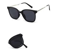 HTXONB 2025 Adult Folding Sunglasses Large Frame Fashion Trend Men and Women Wear Polarized TR+ Metal Sunglasses,C2,148 * 148 * 56mm