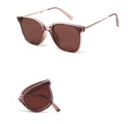 HTXONB 2025 Adult Folding Sunglasses Large Frame Fashion Trend Men and Women Wear Polarized TR+ Metal Sunglasses,C5,148 * 148 * 56mm