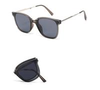 HTXONB 2025 Adult Folding Sunglasses Large Frame Fashion Trend Men and Women Wear Polarized TR+ Metal Sunglasses,C1,148 * 148 * 56mm