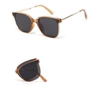 HTXONB 2025 Adult Folding Sunglasses Large Frame Fashion Trend Men and Women Wear Polarized TR+ Metal Sunglasses,C4,148 * 148 * 56mm
