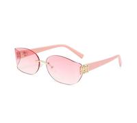 HTXONB 2025 Fashion Women's Frameless PC Curved Polarized Sunglasses Outdoor Travel Driving Sun Visor Anti-UV400 Sunglasses,C8,145 * 145 * 42mm