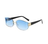 HTXONB 2025 Fashion Women's Frameless PC Curved Polarized Sunglasses Outdoor Travel Driving Sun Visor Anti-UV400 Sunglasses,C5,145 * 145 * 42mm