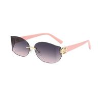 HTXONB 2025 Fashion Women's Frameless PC Curved Polarized Sunglasses Outdoor Travel Driving Sun Visor Anti-UV400 Sunglasses,C7,145 * 145 * 42mm