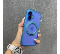 HTXONB 360° Rotation Ring Stand Magnetic Case For iPhone 13 14 15 16 17 Pro Max 17 Air 16 15 14 Plus Wireless Charging Matte Shockproof Cover,Sky Blue,For iPhone 16 Pro