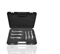 HTXONB Chrome Vanadium Steel British Fixed Open Pipe Ratchet Wrench Plum Wrench Dual-use Open Ratchet Wrench,Fixed Silver,6pcs