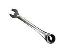 HTXONB Chrome Vanadium Steel British Fixed Open Pipe Ratchet Wrench Plum Wrench Dual-use Open Ratchet Wrench,Fixed Silver,11/16