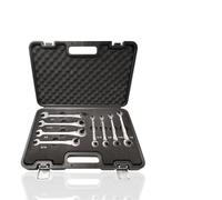 HTXONB Chrome Vanadium Steel British Fixed Open Pipe Ratchet Wrench Plum Wrench Dual-use Open Ratchet Wrench,Fixed Silver,8PCS