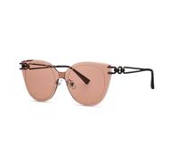 HTXONB Fashion frameless glasses with integrated lenses for men and women cat-eye sunglasses,C4,147 * 139 * 54mm