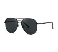 HTXONB Fashion men's metal sunglasses large frame PC polarized anti-ultraviolet driving sunglasses,C1,147 * 144 * 54mm