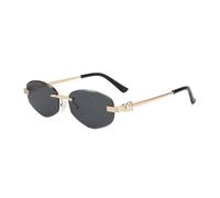 HTXONB Fashion metal frameless PC polarized sunglasses outdoor street photography travel sunshade anti-ultraviolet sunglasses,C1,135 * 136 * 43mm