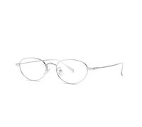 HTXONB Fashionable plain glasses silver wire oval frame street shot travel glasses,silver frame,148 * 134 * 34mm