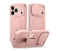 HTXONB Magnetic Lens Protection Adjustable Kickstand Cove For iPhone 17 Pro Max 17 Air 17 Pro Wireless Charge Shockproof Cover,Pink,For iPhone 17 Air