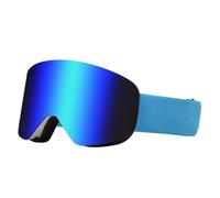 HTXONB Men's and women's cylindrical magnetic ski goggles double-layer coating anti-fog magnetic ski goggles snow goggles mountaineering windproof goggles,White Blue,180 * 95mm