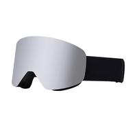 HTXONB Men's and women's cylindrical magnetic ski goggles double-layer coating anti-fog magnetic ski goggles snow goggles mountaineering windproof goggles,Black Silver,180 * 95mm