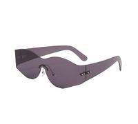 HTXONB Men's and women's fashion frameless one-piece sunglasses for outdoor street shooting future technology sunglasses,C2 Purple,135 * 150 * 48mm