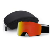 HTXONB Men's and women's ski goggles magnetic cylindrical ski goggles double-layer anti-fog and windproof outdoor goggles,red,aldult