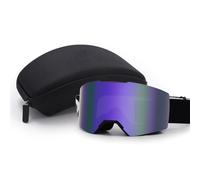 HTXONB Men's and women's ski goggles magnetic cylindrical ski goggles double-layer anti-fog and windproof outdoor goggles,Purple,aldult