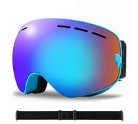 HTXONB Men's and women's stylish double-layer anti-fog ski goggles coated ski mountaineering goggles,C4,Adults
