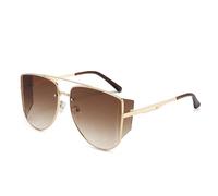 HTXONB Men's square frame windproof sunglasses outdoor street photography travel fishing driving sun visor anti-ultraviolet sunglasses,C3 Gold Brown,135 * 145 * 60mm