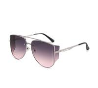 HTXONB Men's square frame windproof sunglasses outdoor street photography travel fishing driving sun visor anti-ultraviolet sunglasses,C6 Silver Gray Pink,135 * 145 * 60mm