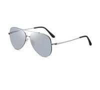 HTXONB Metal Classic Men's Polarized Sunglasses Outdoor Travel Fishing Driving Sunglasses,Light gun white mercury,148 * 145 * 53mm