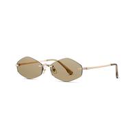 HTXONB Metal polygonal sunglasses fashionable and personalized sunglasses irregular neutral frameless glasses,C4,147 * 135 * 37mm