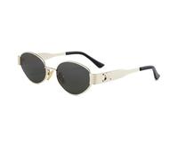 HTXONB Retro metal oval sunglasses for women sun protection small frame concave shape sunglasses,C1,135 * 136 * 38mm
