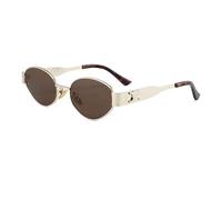 HTXONB Retro metal oval sunglasses for women sun protection small frame concave shape sunglasses,C2,135 * 136 * 38mm