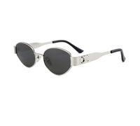 HTXONB Retro metal oval sunglasses for women sun protection small frame concave shape sunglasses,C3,135 * 136 * 38mm