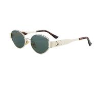 HTXONB Retro metal oval sunglasses for women sun protection small frame concave shape sunglasses,C4,135 * 136 * 38mm