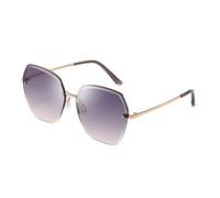 HTXONB Retro women's large frame gradient nylon sunglasses frameless cut edge sunshade anti-ultraviolet sunglasses,C3,148 * 137 * 59mm