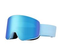 HTXONB TPU frame PC mirror cylindrical wide field of view sports glasses men's and women's single and double board ski goggles double layer anti-fog mirror magnetic goggles,Sky Blue,179 * 98mm
