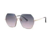 HTXONB Women's fashion gradient frameless sunglasses sun protection metal street shooting slim nylon sunglasses,C3,147 * 148 * 59mm