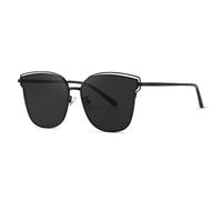HTXONB Women's Retro Metal Glasses HD Nylon Progressive Sunglasses Personalized Cat Eye Sunglasses,C1,148 * 151 * 57mm