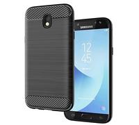 HTXWXJC Case for Galaxy J5 Pro 2017 Case, Samsung J530 Case, Slim Thin Carbon Fiber TPU Rubber Protective Cases Anti-Scratch Shockproof Cover for Samsung Galaxy J5 (2017) Black