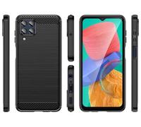 HTXWXJC Case for Galaxy M53 Case, Samsung Quantum 3 Samsung M53 5G Case, SM-M536 Case, Slim Thin Carbon Fiber TPU Rubber Protective Cases Anti-Scratch Shockproof Cover for Samsung Galaxy M53 Black